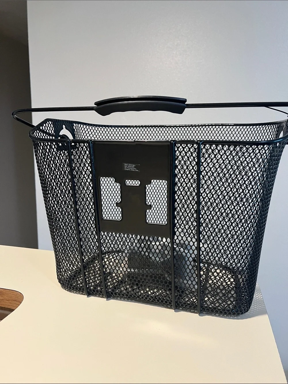Schwinn Black Steel Mesh Bike Basket with Quick-Release Mount